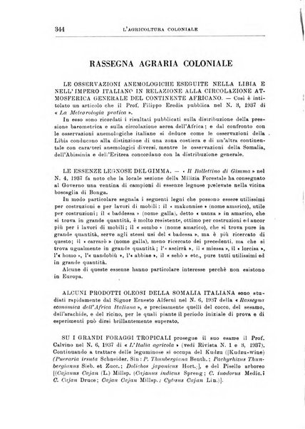 L'agricoltura coloniale organo dell'Istituto agricolo coloniale italiano e dell'Ufficio agrario sperimentale dell'Eritrea