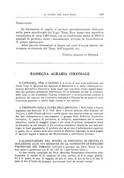 L'agricoltura coloniale organo dell'Istituto agricolo coloniale italiano e dell'Ufficio agrario sperimentale dell'Eritrea