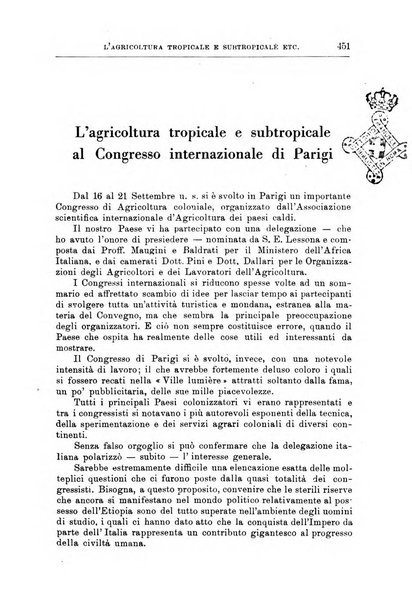 L'agricoltura coloniale organo dell'Istituto agricolo coloniale italiano e dell'Ufficio agrario sperimentale dell'Eritrea