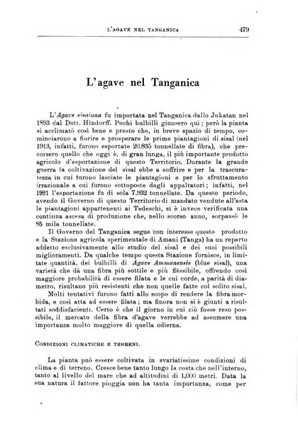 L'agricoltura coloniale organo dell'Istituto agricolo coloniale italiano e dell'Ufficio agrario sperimentale dell'Eritrea