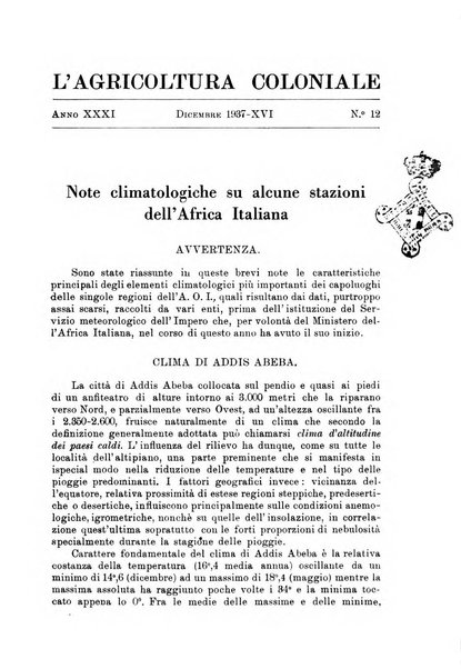 L'agricoltura coloniale organo dell'Istituto agricolo coloniale italiano e dell'Ufficio agrario sperimentale dell'Eritrea