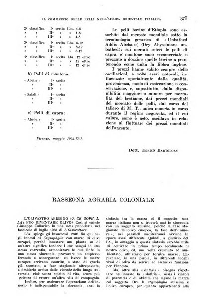 L'agricoltura coloniale organo dell'Istituto agricolo coloniale italiano e dell'Ufficio agrario sperimentale dell'Eritrea