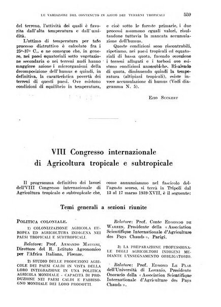 L'agricoltura coloniale organo dell'Istituto agricolo coloniale italiano e dell'Ufficio agrario sperimentale dell'Eritrea