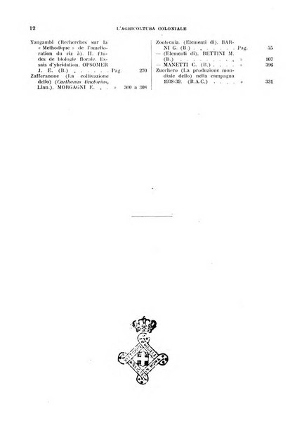 L'agricoltura coloniale organo dell'Istituto agricolo coloniale italiano e dell'Ufficio agrario sperimentale dell'Eritrea