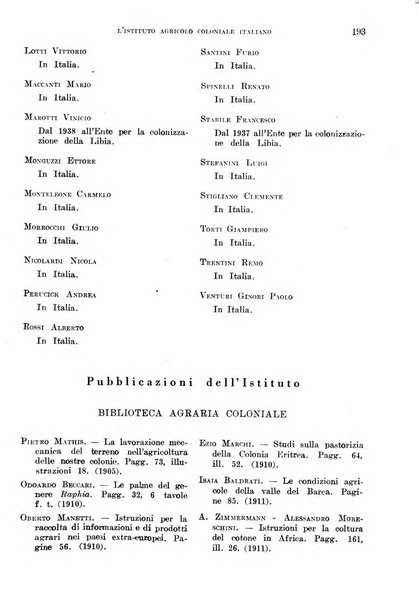 L'agricoltura coloniale organo dell'Istituto agricolo coloniale italiano e dell'Ufficio agrario sperimentale dell'Eritrea