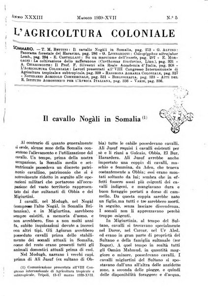 L'agricoltura coloniale organo dell'Istituto agricolo coloniale italiano e dell'Ufficio agrario sperimentale dell'Eritrea