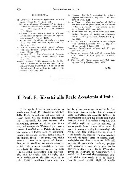 L'agricoltura coloniale organo dell'Istituto agricolo coloniale italiano e dell'Ufficio agrario sperimentale dell'Eritrea