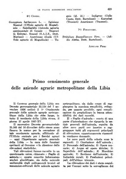 L'agricoltura coloniale organo dell'Istituto agricolo coloniale italiano e dell'Ufficio agrario sperimentale dell'Eritrea