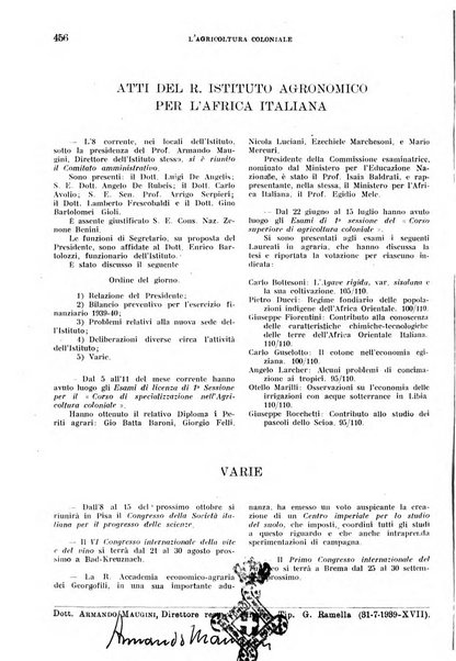 L'agricoltura coloniale organo dell'Istituto agricolo coloniale italiano e dell'Ufficio agrario sperimentale dell'Eritrea