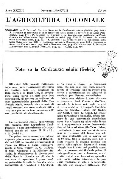 L'agricoltura coloniale organo dell'Istituto agricolo coloniale italiano e dell'Ufficio agrario sperimentale dell'Eritrea