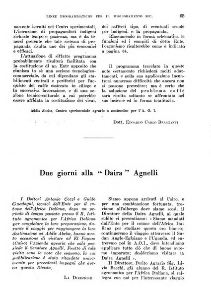 L'agricoltura coloniale organo dell'Istituto agricolo coloniale italiano e dell'Ufficio agrario sperimentale dell'Eritrea