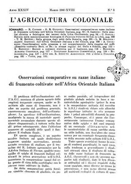 L'agricoltura coloniale organo dell'Istituto agricolo coloniale italiano e dell'Ufficio agrario sperimentale dell'Eritrea