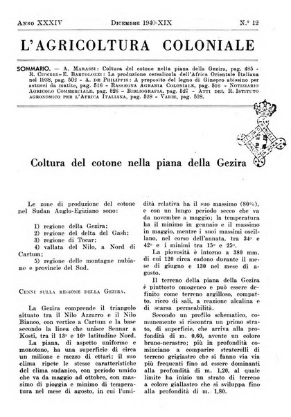 L'agricoltura coloniale organo dell'Istituto agricolo coloniale italiano e dell'Ufficio agrario sperimentale dell'Eritrea