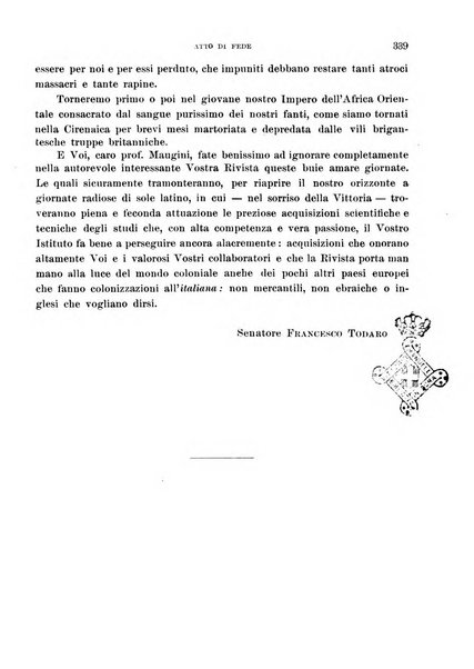 L'agricoltura coloniale organo dell'Istituto agricolo coloniale italiano e dell'Ufficio agrario sperimentale dell'Eritrea