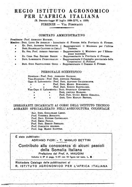 L'agricoltura coloniale organo dell'Istituto agricolo coloniale italiano e dell'Ufficio agrario sperimentale dell'Eritrea