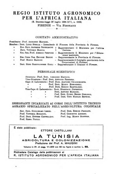 L'agricoltura coloniale organo dell'Istituto agricolo coloniale italiano e dell'Ufficio agrario sperimentale dell'Eritrea