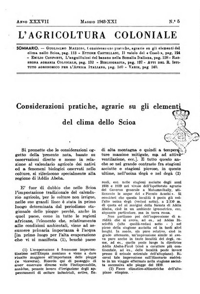 L'agricoltura coloniale organo dell'Istituto agricolo coloniale italiano e dell'Ufficio agrario sperimentale dell'Eritrea