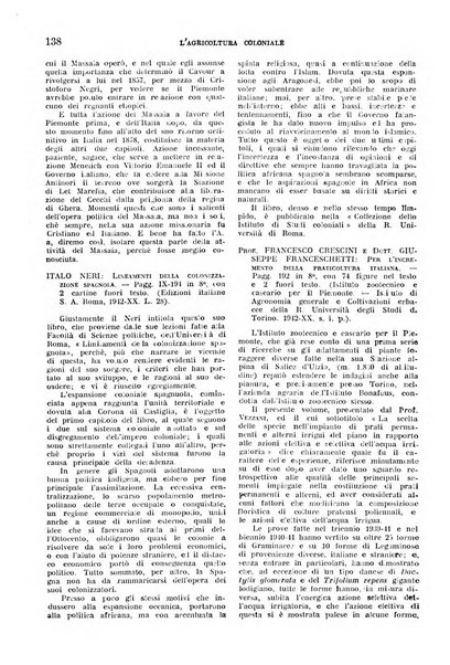 L'agricoltura coloniale organo dell'Istituto agricolo coloniale italiano e dell'Ufficio agrario sperimentale dell'Eritrea