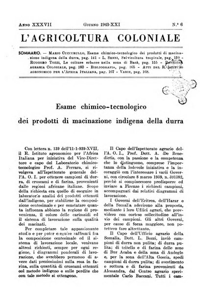 L'agricoltura coloniale organo dell'Istituto agricolo coloniale italiano e dell'Ufficio agrario sperimentale dell'Eritrea