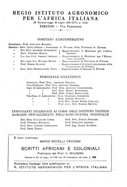 L'agricoltura coloniale organo dell'Istituto agricolo coloniale italiano e dell'Ufficio agrario sperimentale dell'Eritrea