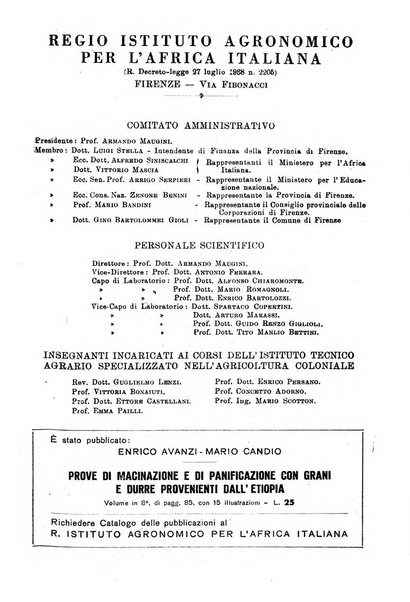 L'agricoltura coloniale organo dell'Istituto agricolo coloniale italiano e dell'Ufficio agrario sperimentale dell'Eritrea