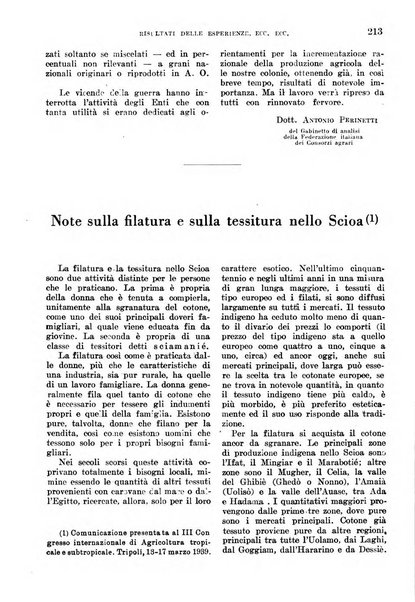 L'agricoltura coloniale organo dell'Istituto agricolo coloniale italiano e dell'Ufficio agrario sperimentale dell'Eritrea