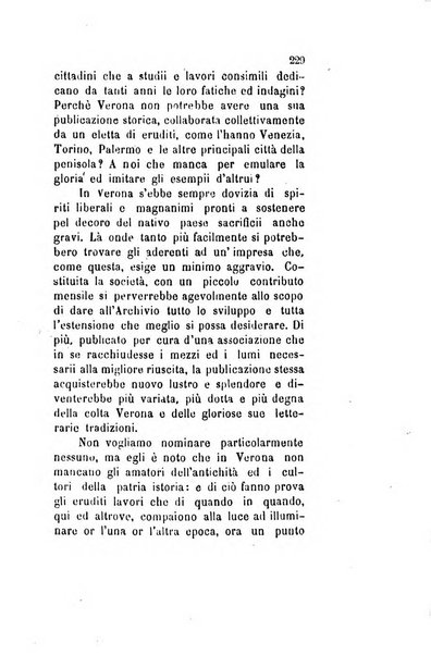 Archivio storico veronese Raccolta di documenti e notizie riguardanti la storia politica, amministrativa, letteraria e scientifica della città e della provincia