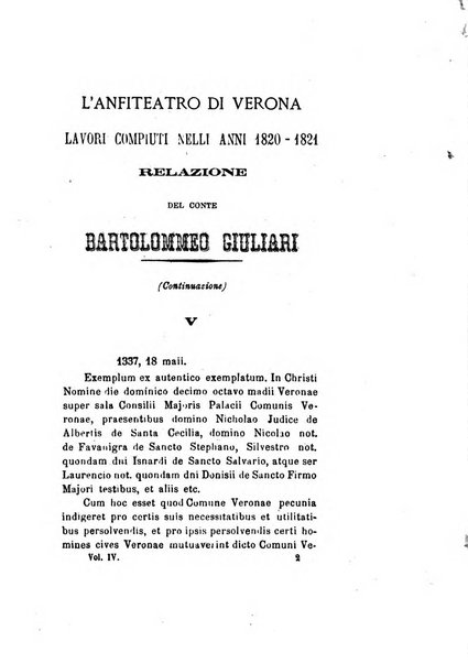 Archivio storico veronese Raccolta di documenti e notizie riguardanti la storia politica, amministrativa, letteraria e scientifica della città e della provincia