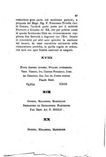 Archivio storico veronese Raccolta di documenti e notizie riguardanti la storia politica, amministrativa, letteraria e scientifica della città e della provincia