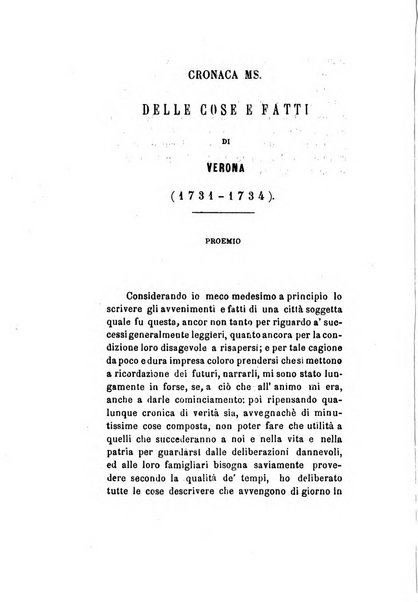 Archivio storico veronese Raccolta di documenti e notizie riguardanti la storia politica, amministrativa, letteraria e scientifica della città e della provincia