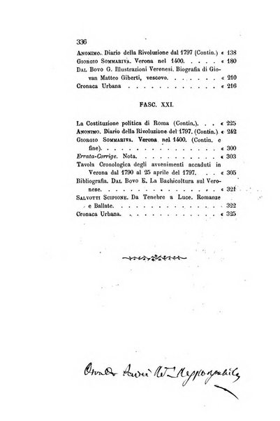 Archivio storico veronese Raccolta di documenti e notizie riguardanti la storia politica, amministrativa, letteraria e scientifica della città e della provincia