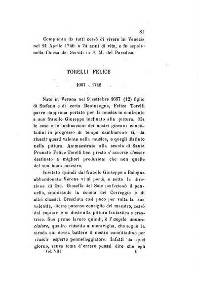 Archivio storico veronese Raccolta di documenti e notizie riguardanti la storia politica, amministrativa, letteraria e scientifica della città e della provincia