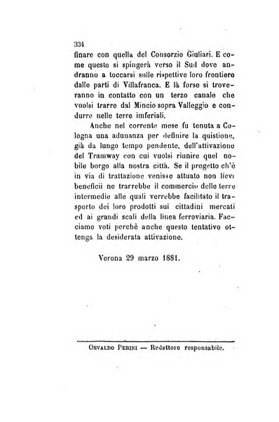 Archivio storico veronese Raccolta di documenti e notizie riguardanti la storia politica, amministrativa, letteraria e scientifica della città e della provincia