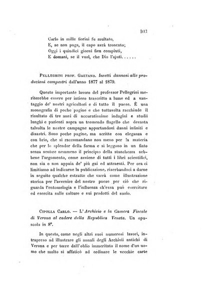 Archivio storico veronese Raccolta di documenti e notizie riguardanti la storia politica, amministrativa, letteraria e scientifica della città e della provincia