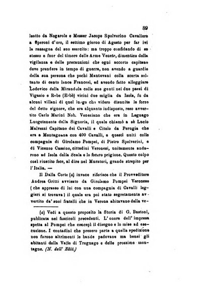 Archivio storico veronese Raccolta di documenti e notizie riguardanti la storia politica, amministrativa, letteraria e scientifica della città e della provincia