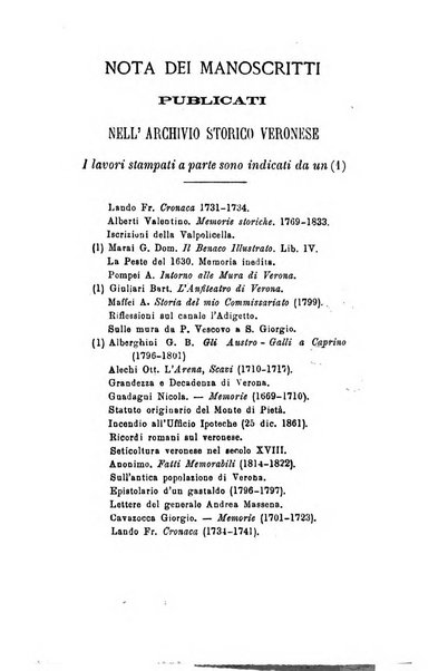 Archivio storico veronese Raccolta di documenti e notizie riguardanti la storia politica, amministrativa, letteraria e scientifica della città e della provincia