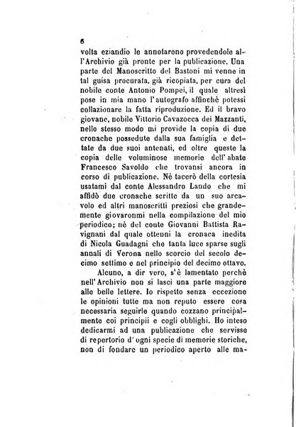 Archivio storico veronese Raccolta di documenti e notizie riguardanti la storia politica, amministrativa, letteraria e scientifica della città e della provincia