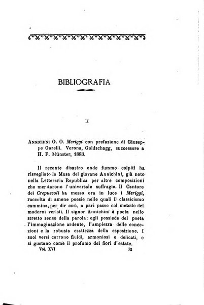 Archivio storico veronese Raccolta di documenti e notizie riguardanti la storia politica, amministrativa, letteraria e scientifica della città e della provincia