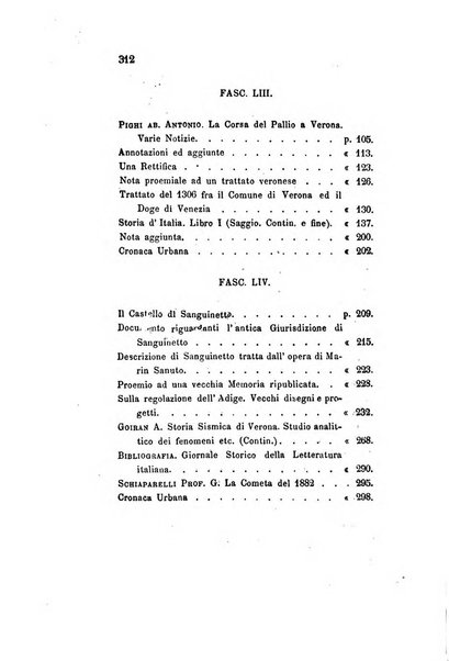 Archivio storico veronese Raccolta di documenti e notizie riguardanti la storia politica, amministrativa, letteraria e scientifica della città e della provincia