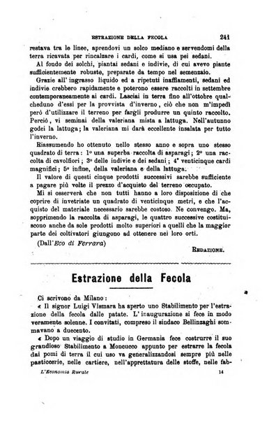 L'economia rurale, le arti ed il commercio