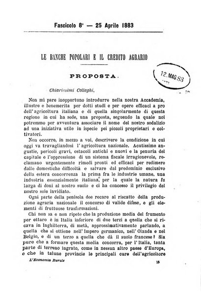 L'economia rurale, le arti ed il commercio