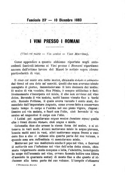 L'economia rurale, le arti ed il commercio