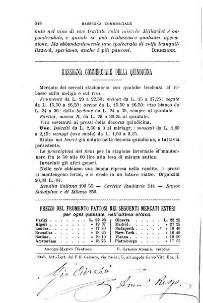 L'economia rurale, le arti ed il commercio