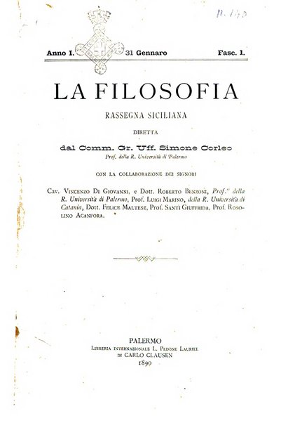 La filosofia rassegna siciliana