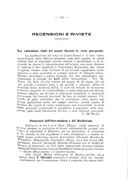 La ginecologia moderna rivista italiana di ostetricia e ginecologia e di psicologia, medicina legale e sociologia ginecologica