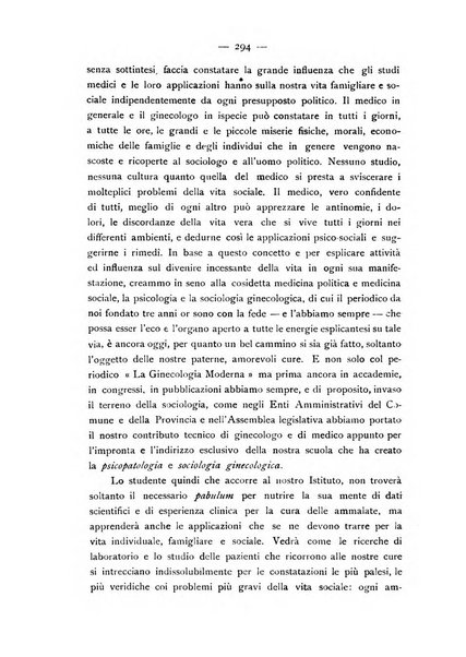 La ginecologia moderna rivista italiana di ostetricia e ginecologia e di psicologia, medicina legale e sociologia ginecologica