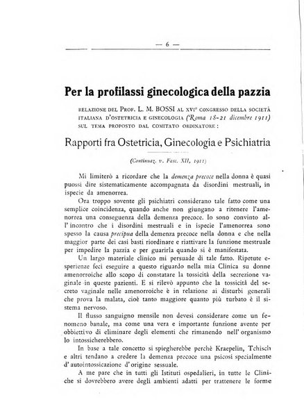 La ginecologia moderna rivista italiana di ostetricia e ginecologia e di psicologia, medicina legale e sociologia ginecologica