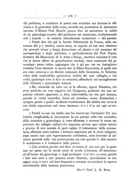 La ginecologia moderna rivista italiana di ostetricia e ginecologia e di psicologia, medicina legale e sociologia ginecologica