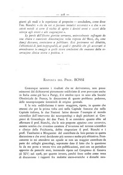 La ginecologia moderna rivista italiana di ostetricia e ginecologia e di psicologia, medicina legale e sociologia ginecologica