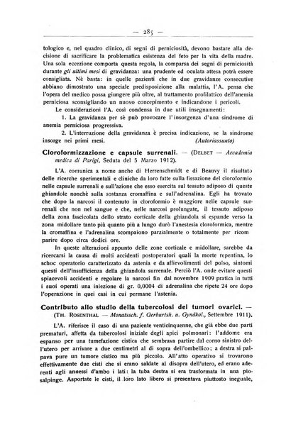 La ginecologia moderna rivista italiana di ostetricia e ginecologia e di psicologia, medicina legale e sociologia ginecologica